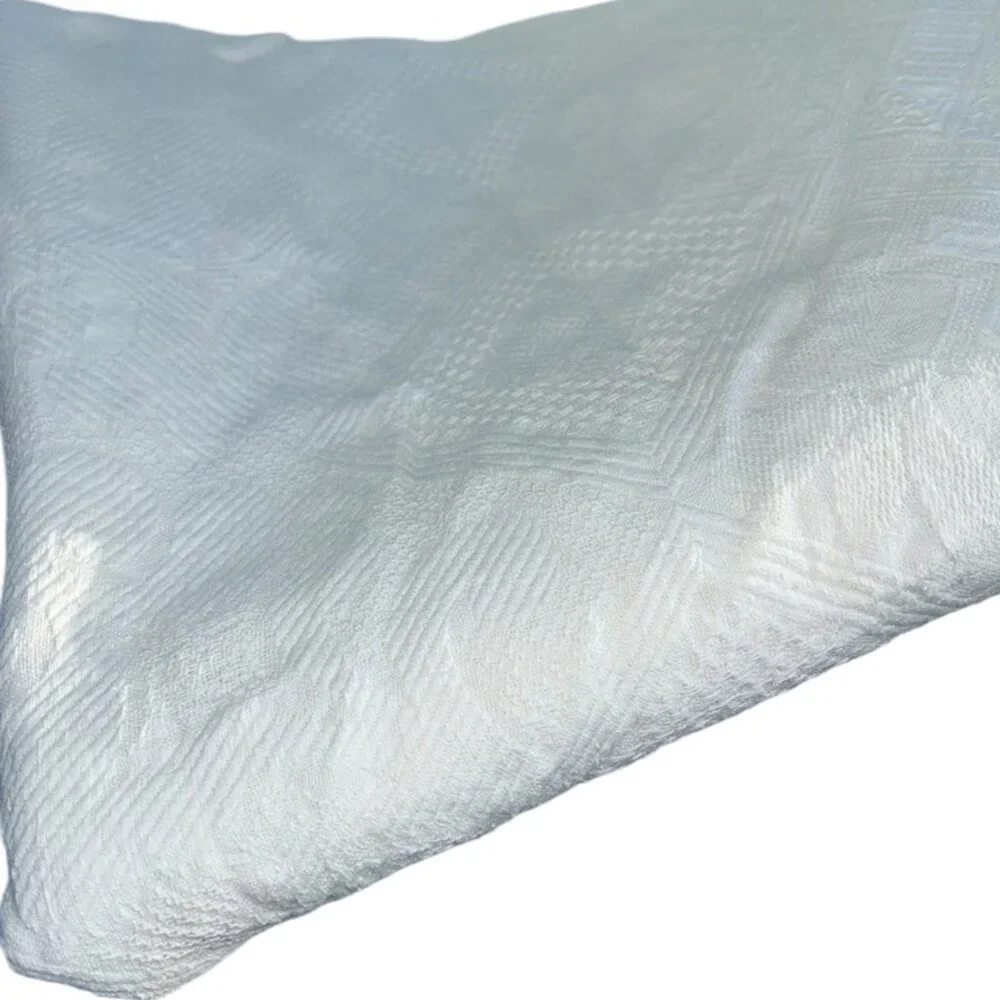 Antique white cotton Stunning Matellase coverlet bedspread TWIN